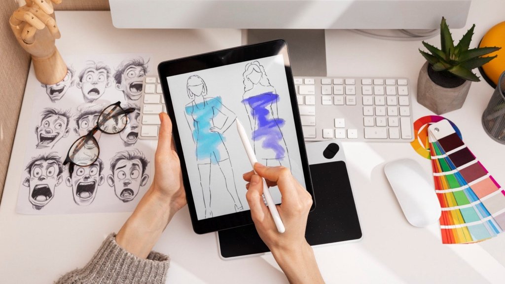 Acelerando tu marca de moda con tecnología AI Empresaria de moda usando herramientas de AI para diseñar una línea de ropa
