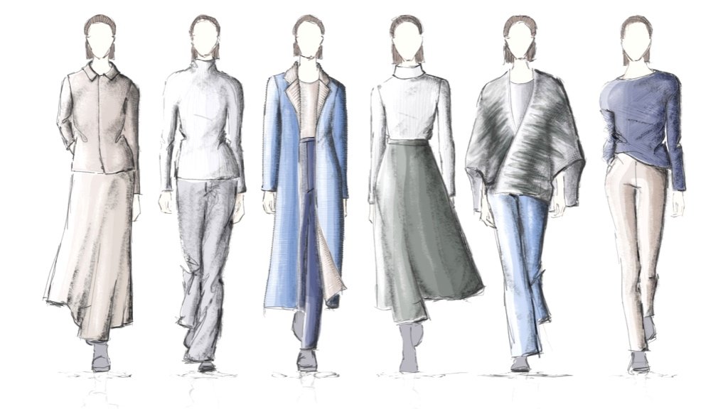 Diseñando tu primera colección de moda desde el boceto hasta la muestra Bocetos de diseños de ropa con muestras de tela y herramientas